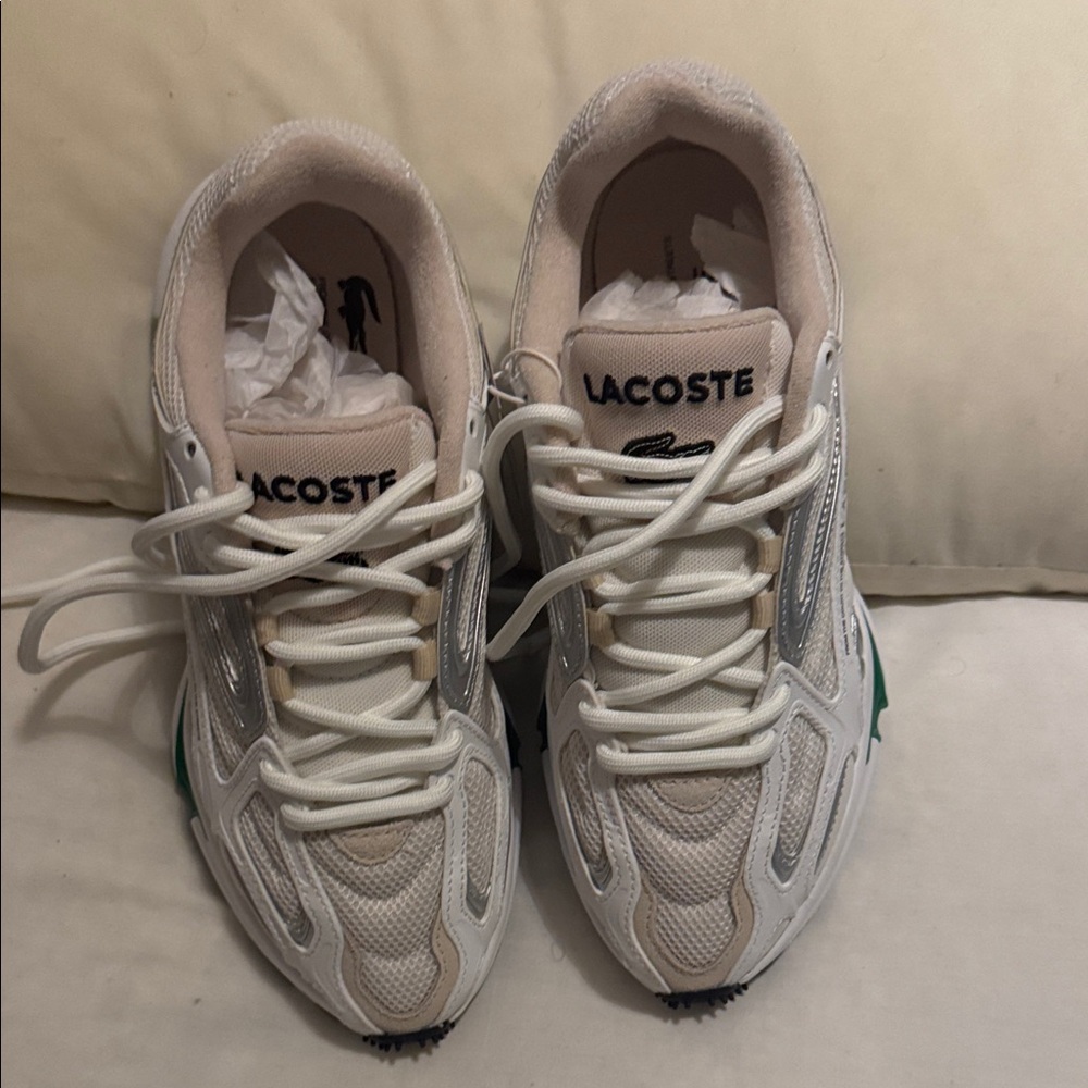 Lacoste White and Gray Athletic Shoes - Picture 1 of 13